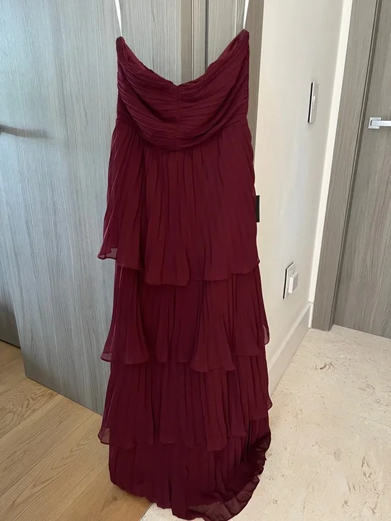 NWT LULU'S Seriously Sensational tiered strapless maxi dress plum - Picture 2 of 11